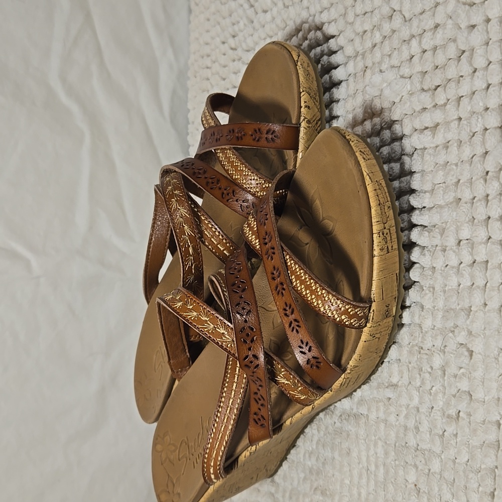Skechers Brown Wedge Sandals size 9